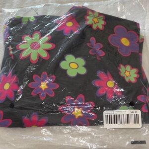 #81 Floral Print Black Top